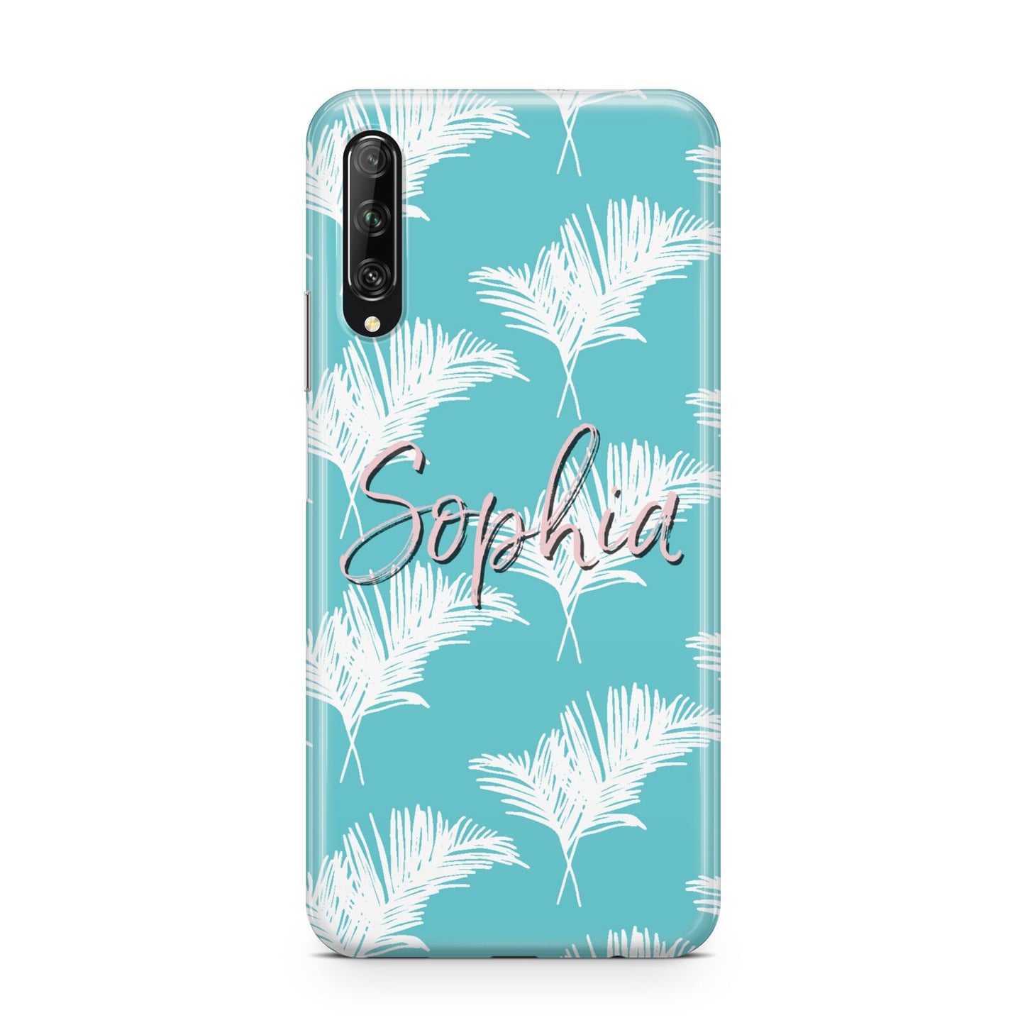 Personalised Blue White Tropical Foliage Huawei P Smart Pro 2019