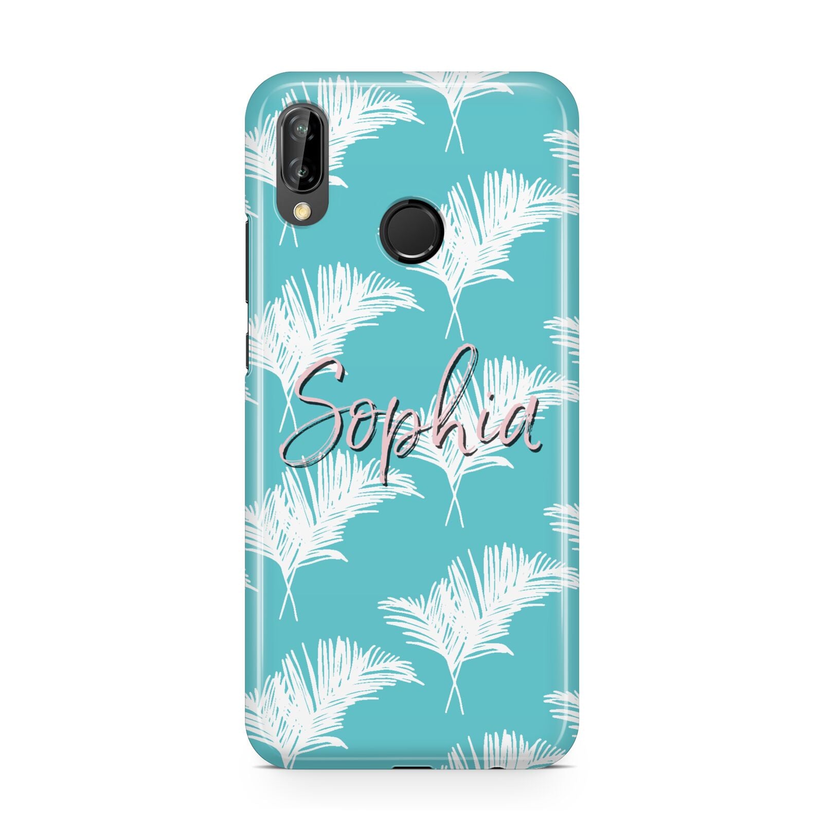 Personalised Blue White Tropical Foliage Huawei P20 Lite Phone Case