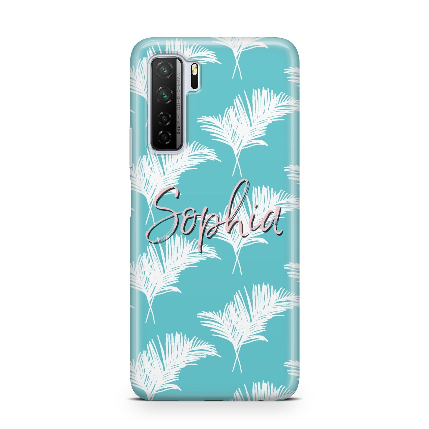 Personalised Blue White Tropical Foliage Huawei P40 Lite 5G Phone Case