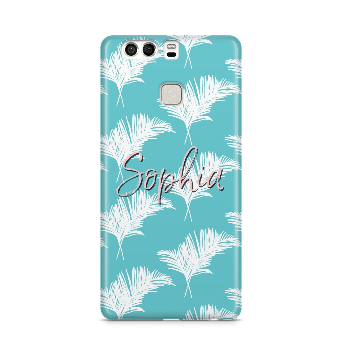 Personalised Blue White Tropical Foliage Huawei P9 Case