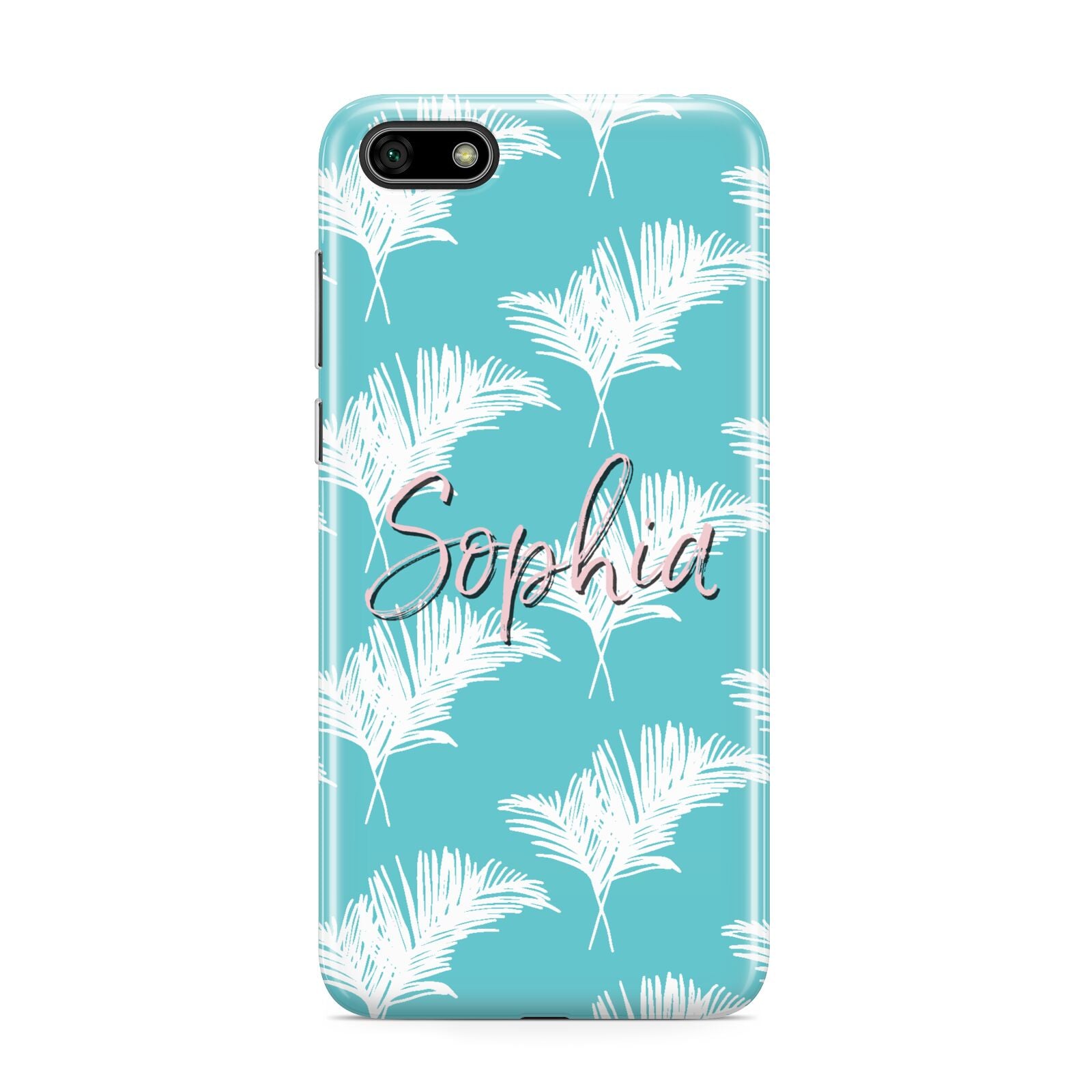 Personalised Blue White Tropical Foliage Huawei Y5 Prime 2018 Phone Case