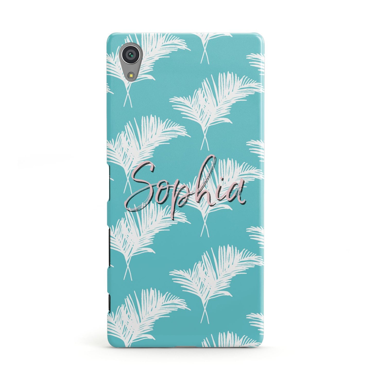 Personalised Blue White Tropical Foliage Sony Xperia Case