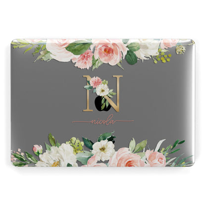 Personalised Blush Floral Monogram Apple MacBook Case