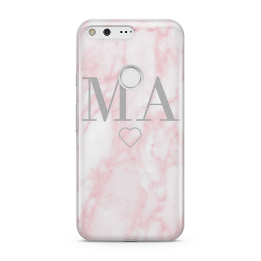 Personalised Blush Marble Initials Google Pixel Case