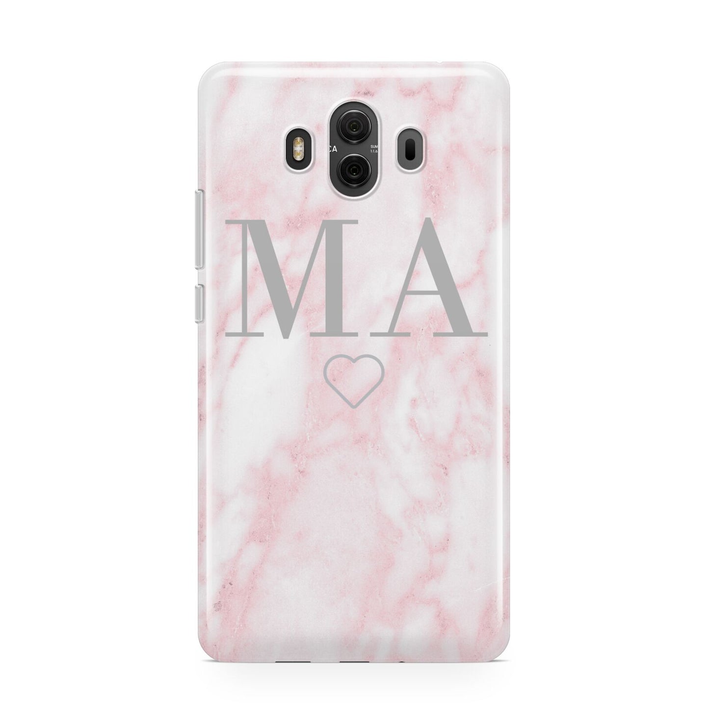 Personalised Blush Marble Initials Huawei Mate 10 Protective Phone Case
