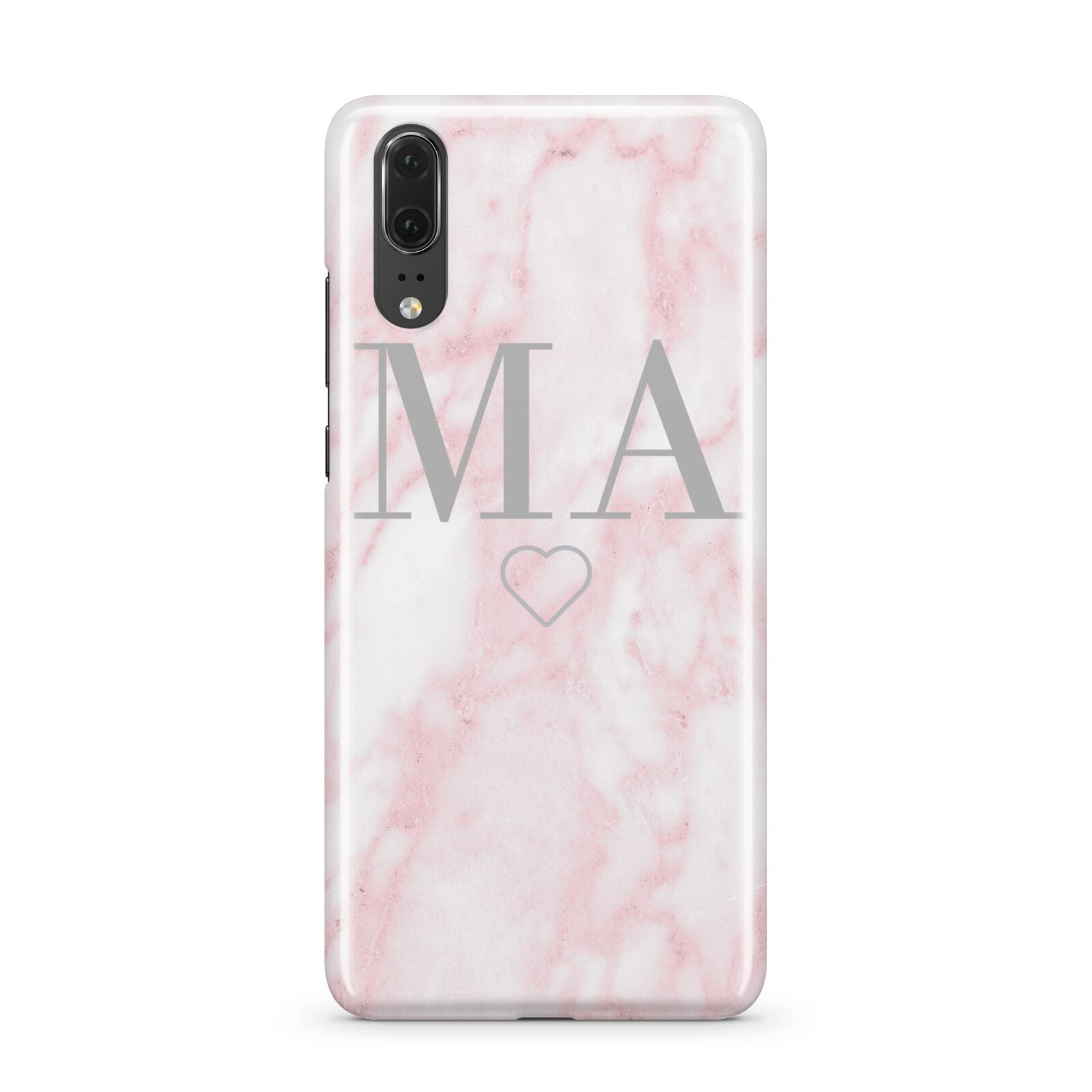 Personalised Blush Marble Initials Huawei P20 Phone Case