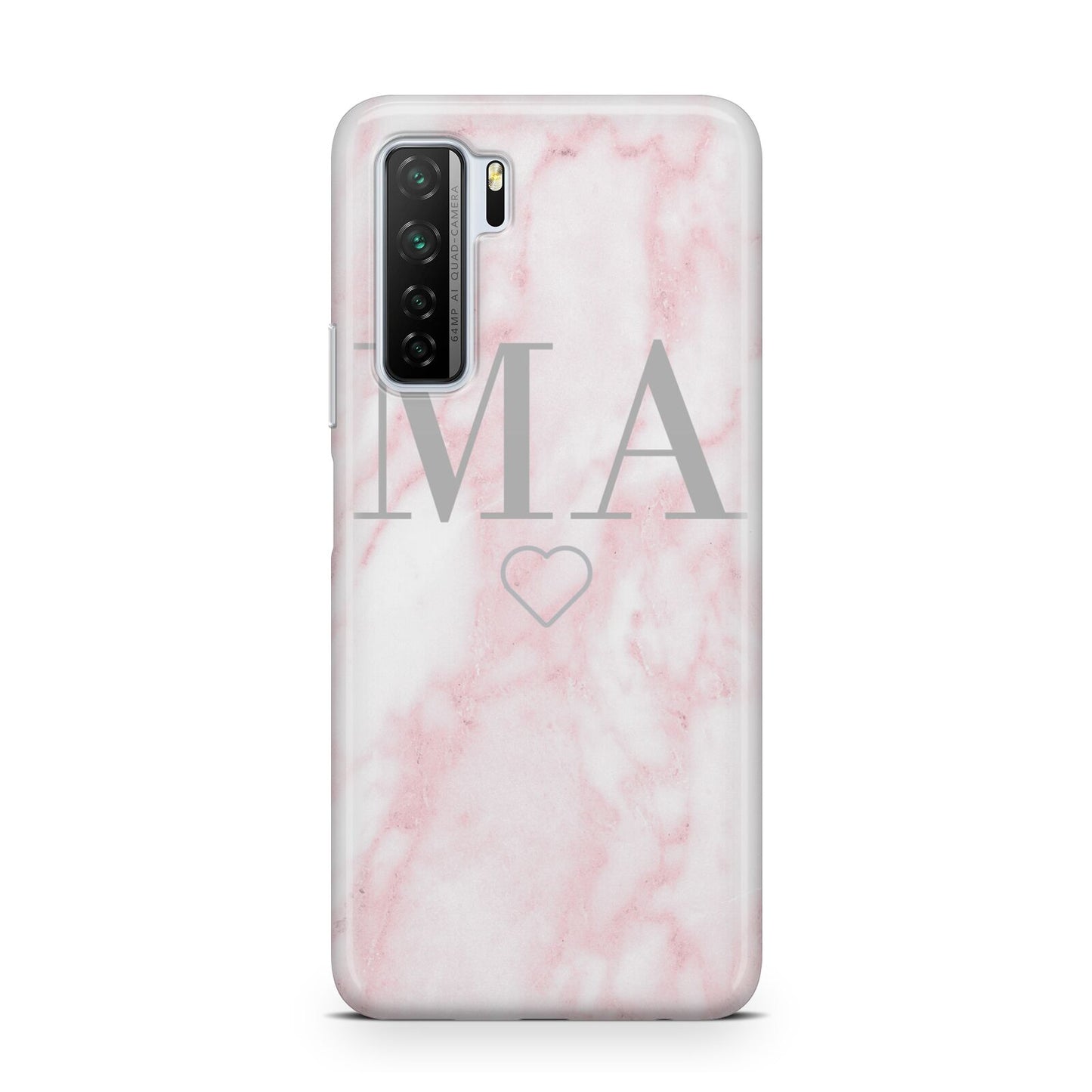 Personalised Blush Marble Initials Huawei P40 Lite 5G Phone Case