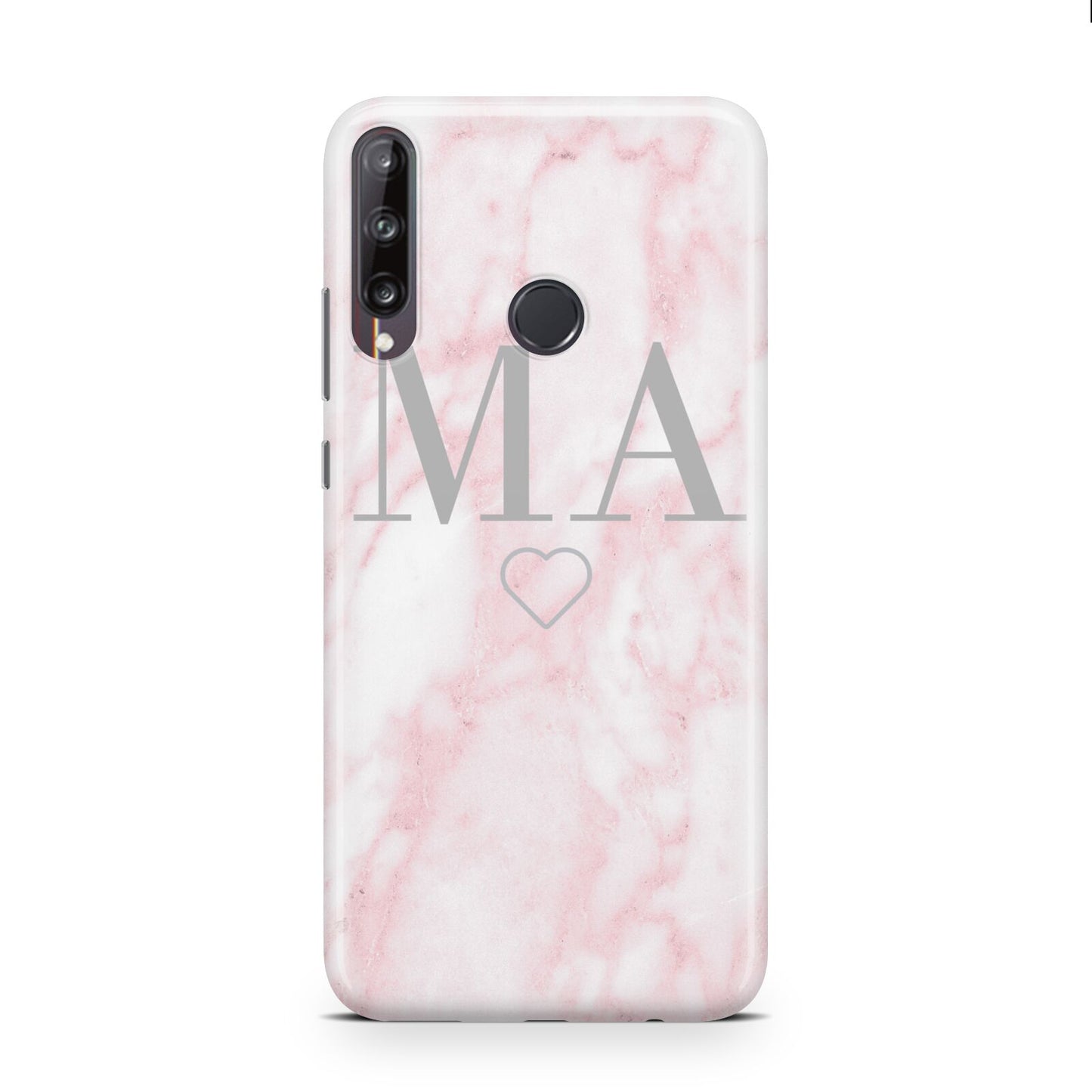 Personalised Blush Marble Initials Huawei P40 Lite E Phone Case