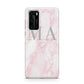 Personalised Blush Marble Initials Huawei P40 Phone Case