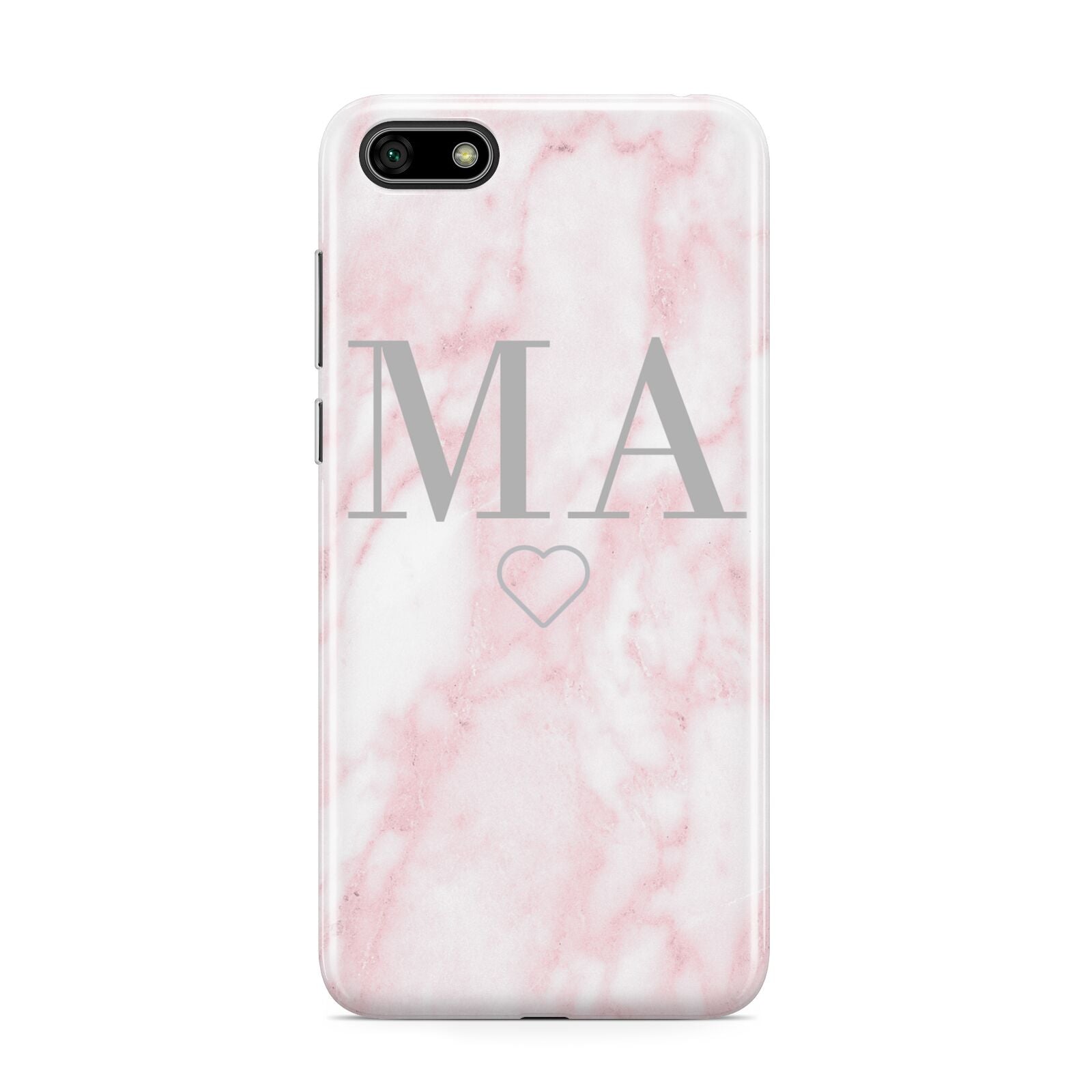 Personalised Blush Marble Initials Huawei Y5 Prime 2018 Phone Case