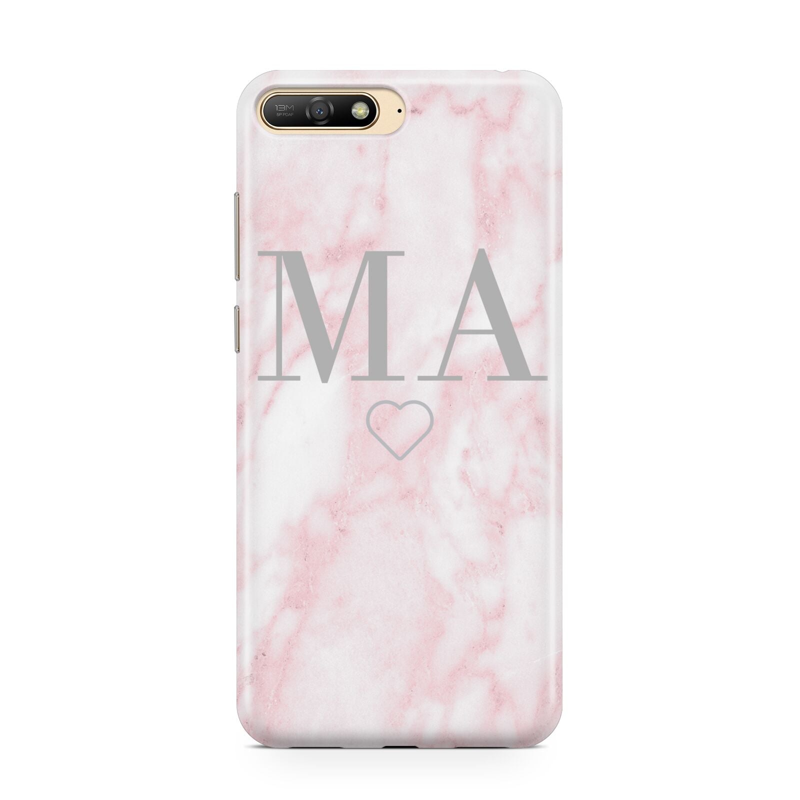 Personalised Blush Marble Initials Huawei Y6 2018