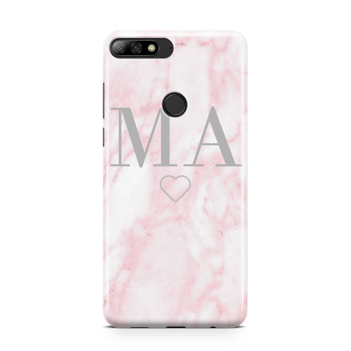 Personalised Blush Marble Initials Huawei Y7 2018
