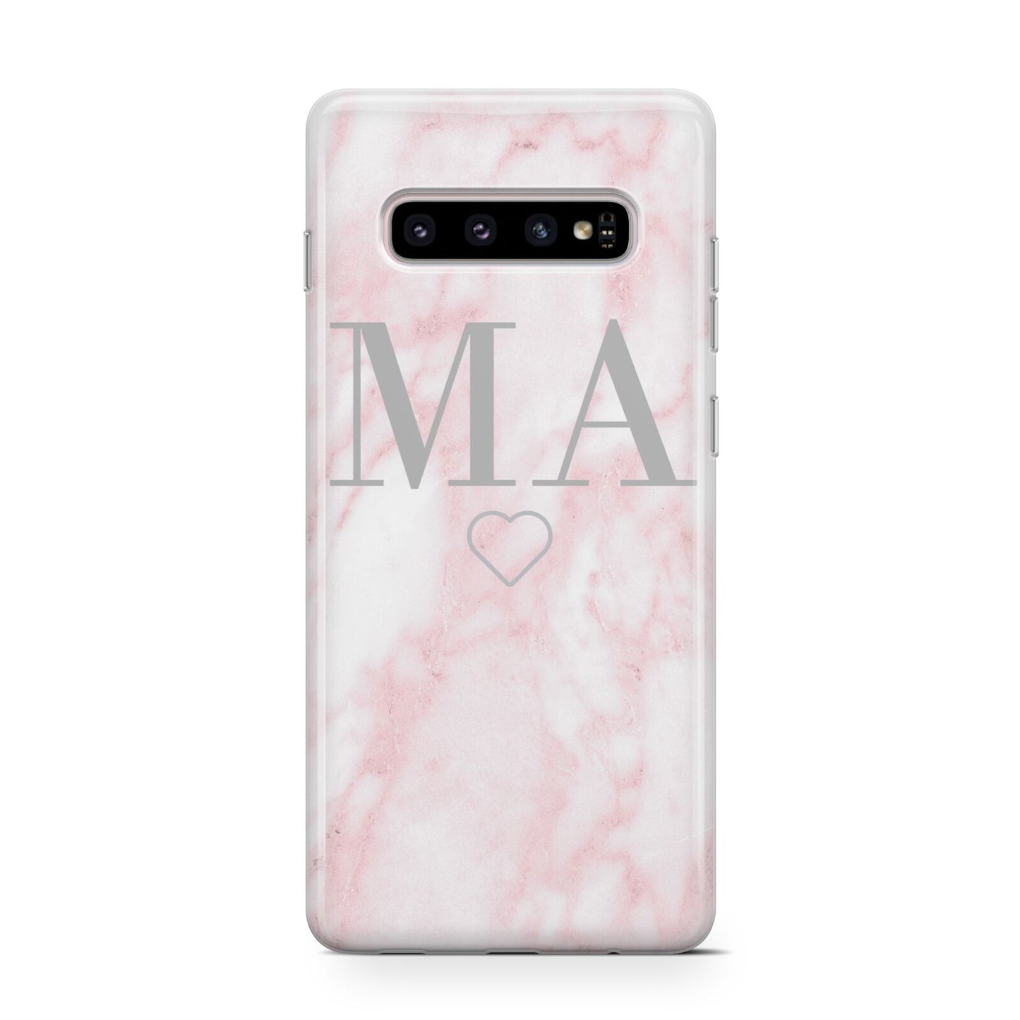 Personalised Blush Marble Initials Protective Samsung Galaxy Case