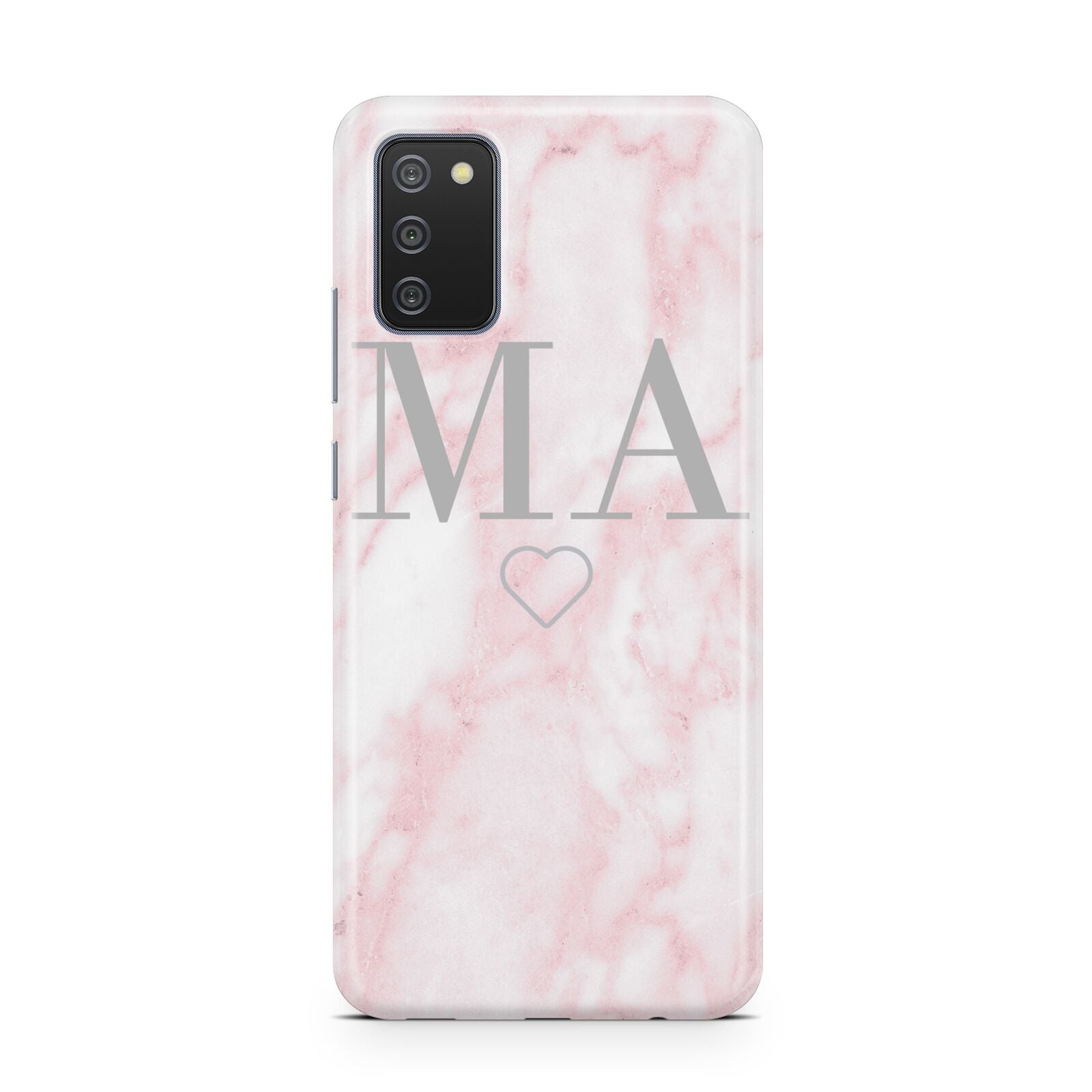 Personalised Blush Marble Initials Samsung A02s Case