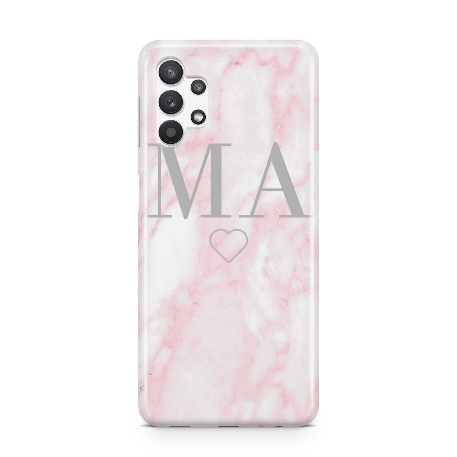 Personalised Blush Marble Initials Samsung A32 5G Case