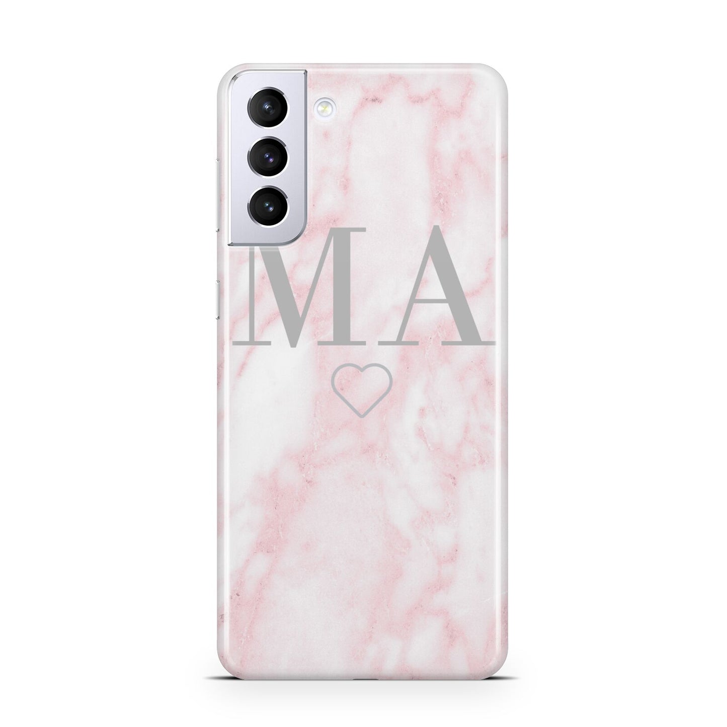 Personalised Blush Marble Initials Samsung S21 Plus Case