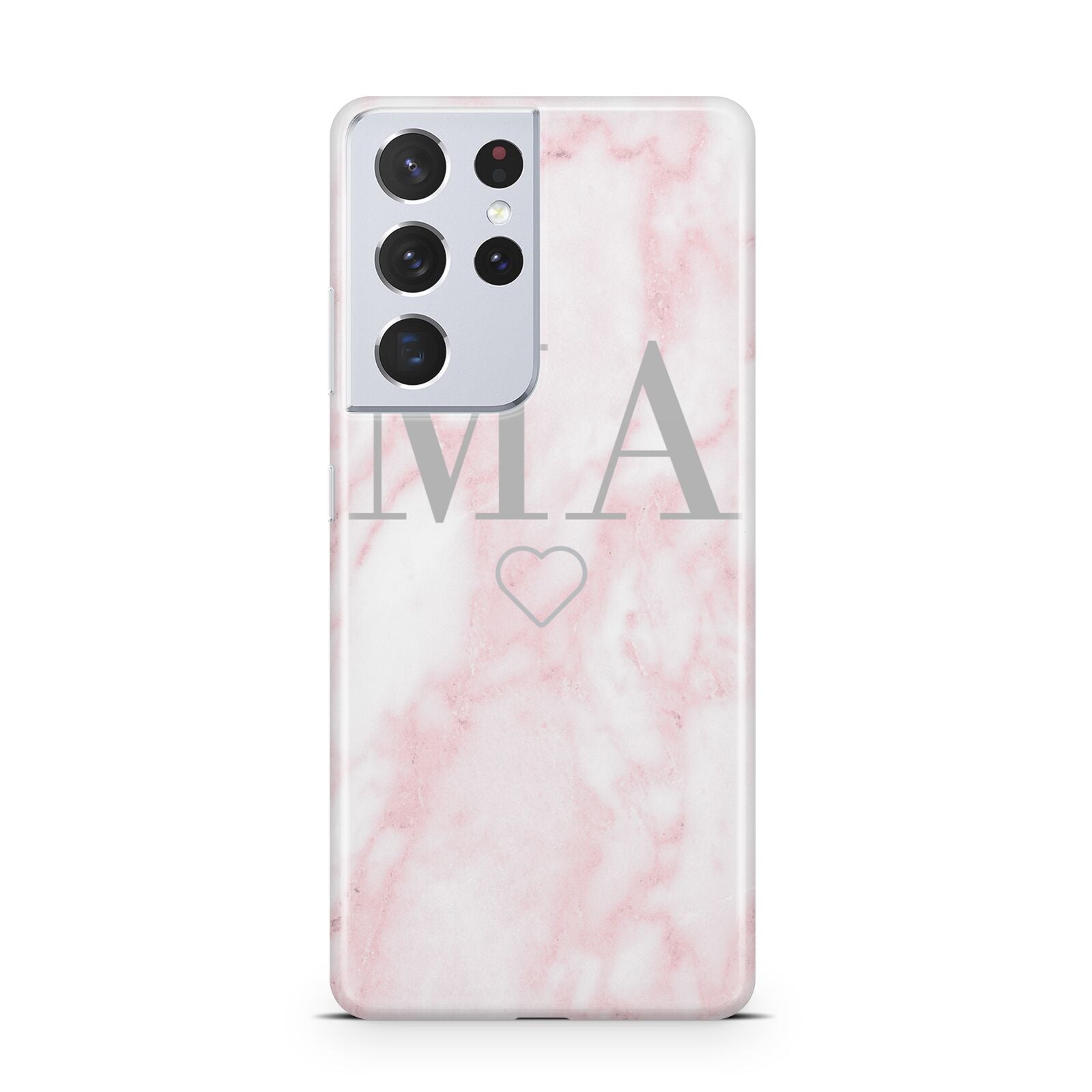 Personalised Blush Marble Initials Samsung S21 Ultra Case