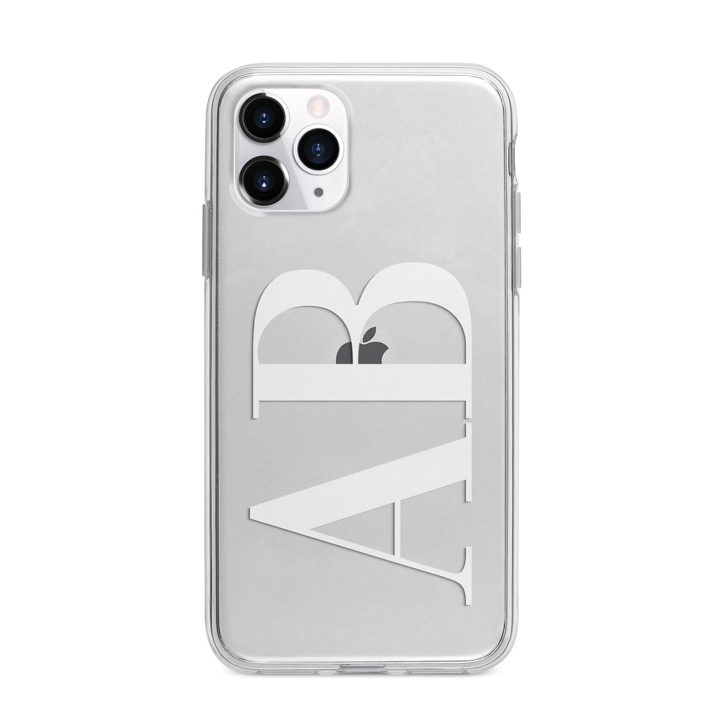 Personalised Bold Font Apple iPhone 11 Pro in Silver with Bumper Case