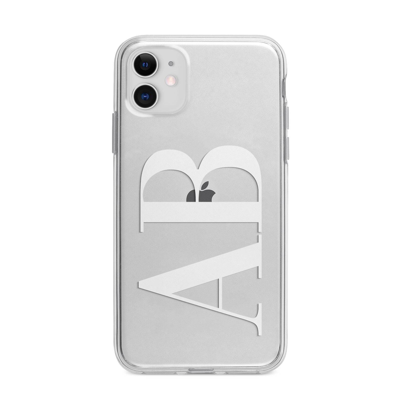 Personalised Bold Font Apple iPhone 11 in White with Bumper Case