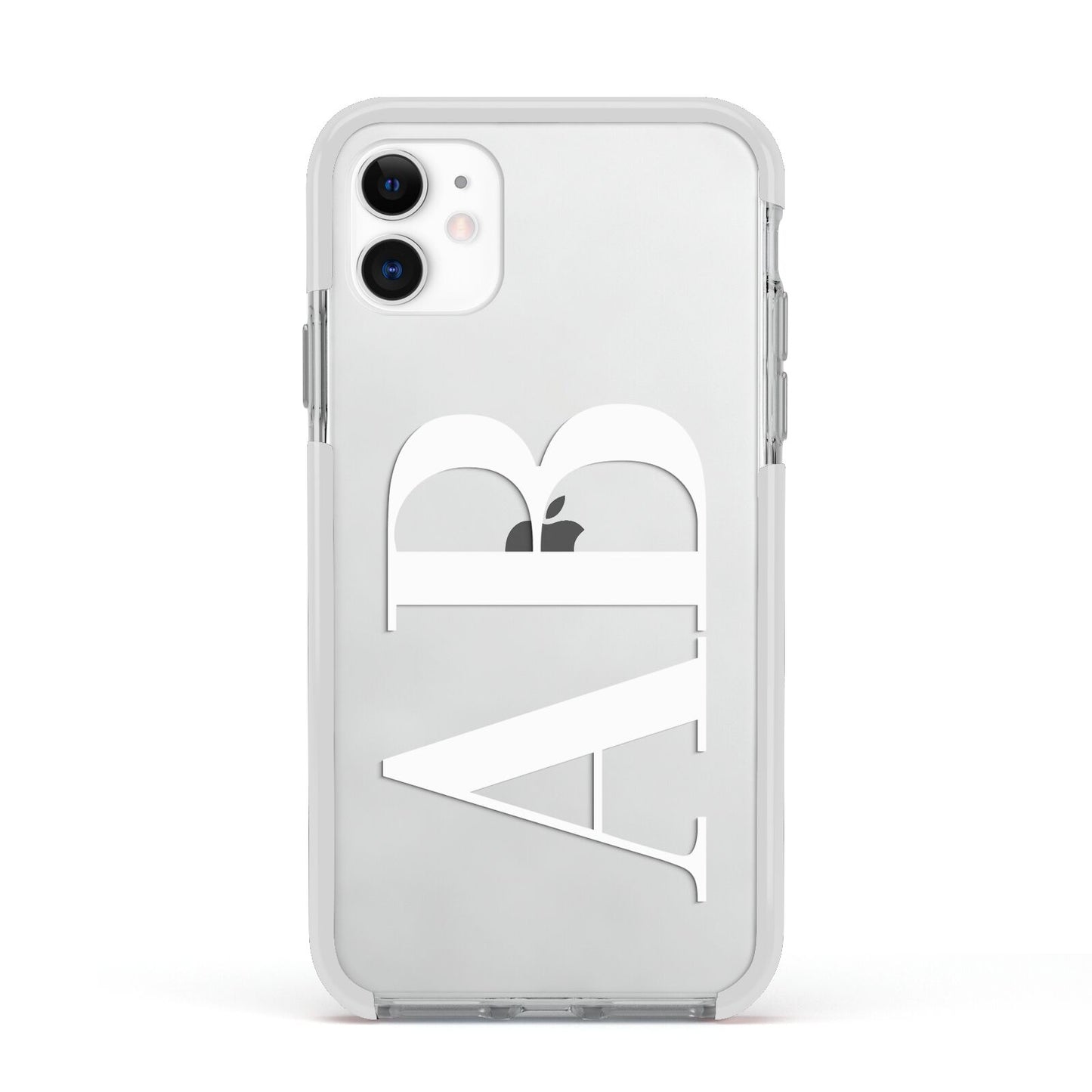 Personalised Bold Font Apple iPhone 11 in White with White Impact Case