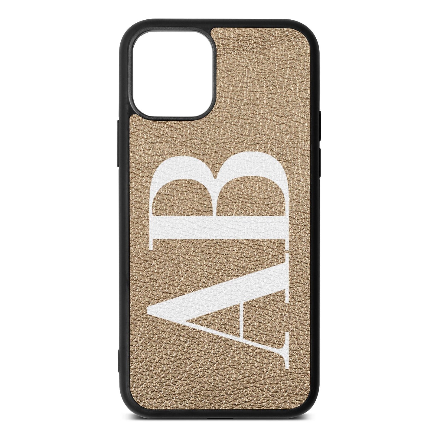 Personalised Bold Font Gold Pebble Leather iPhone 11 Case