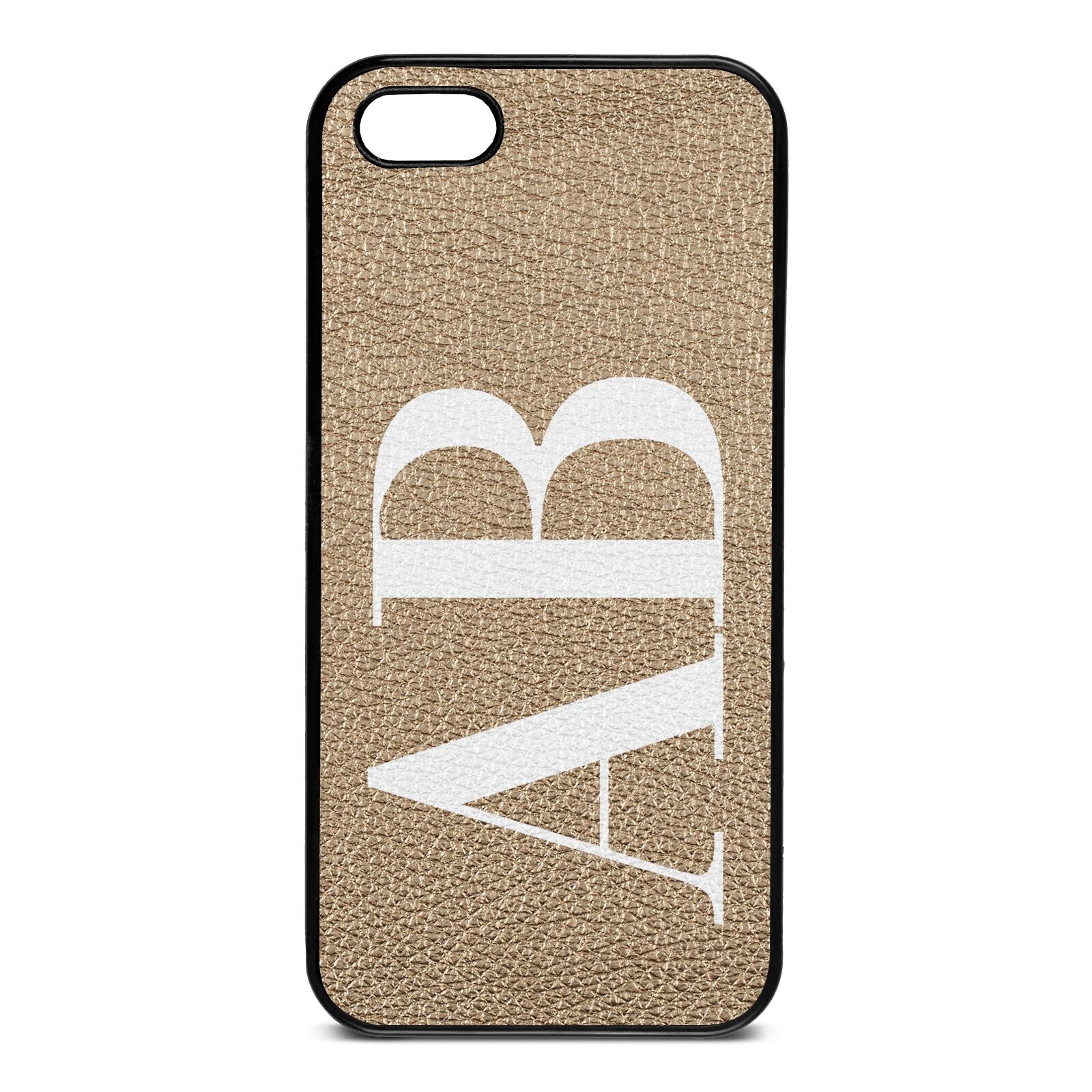 Personalised Bold Font Gold Pebble Leather iPhone 5 Case