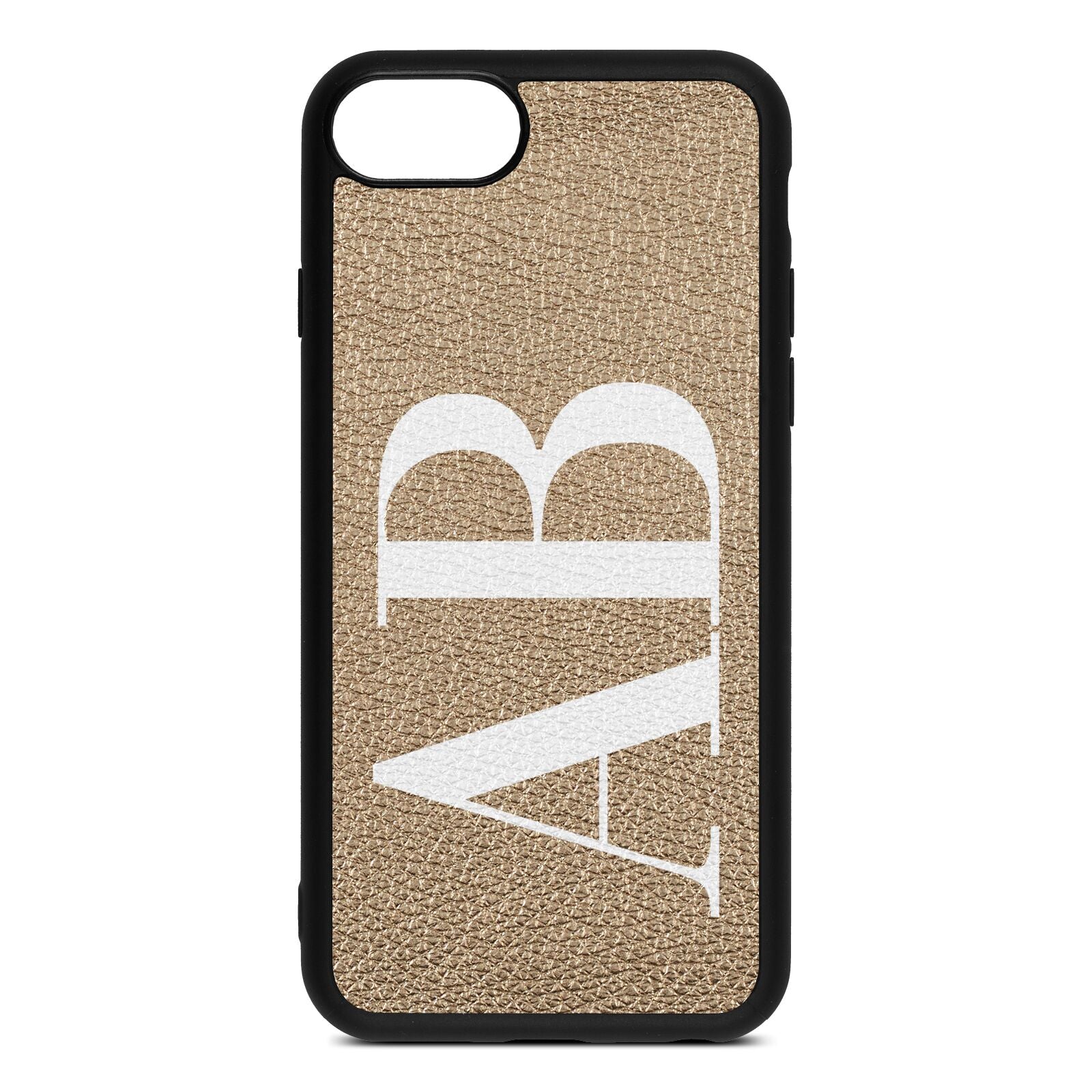 Personalised Bold Font Gold Pebble Leather iPhone 8 Case