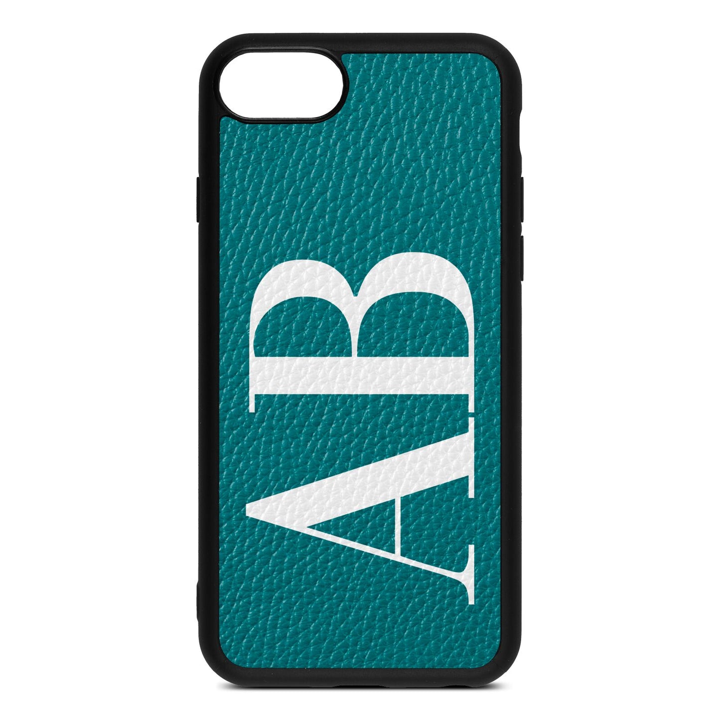 Personalised Bold Font Green Pebble Leather iPhone 8 Case