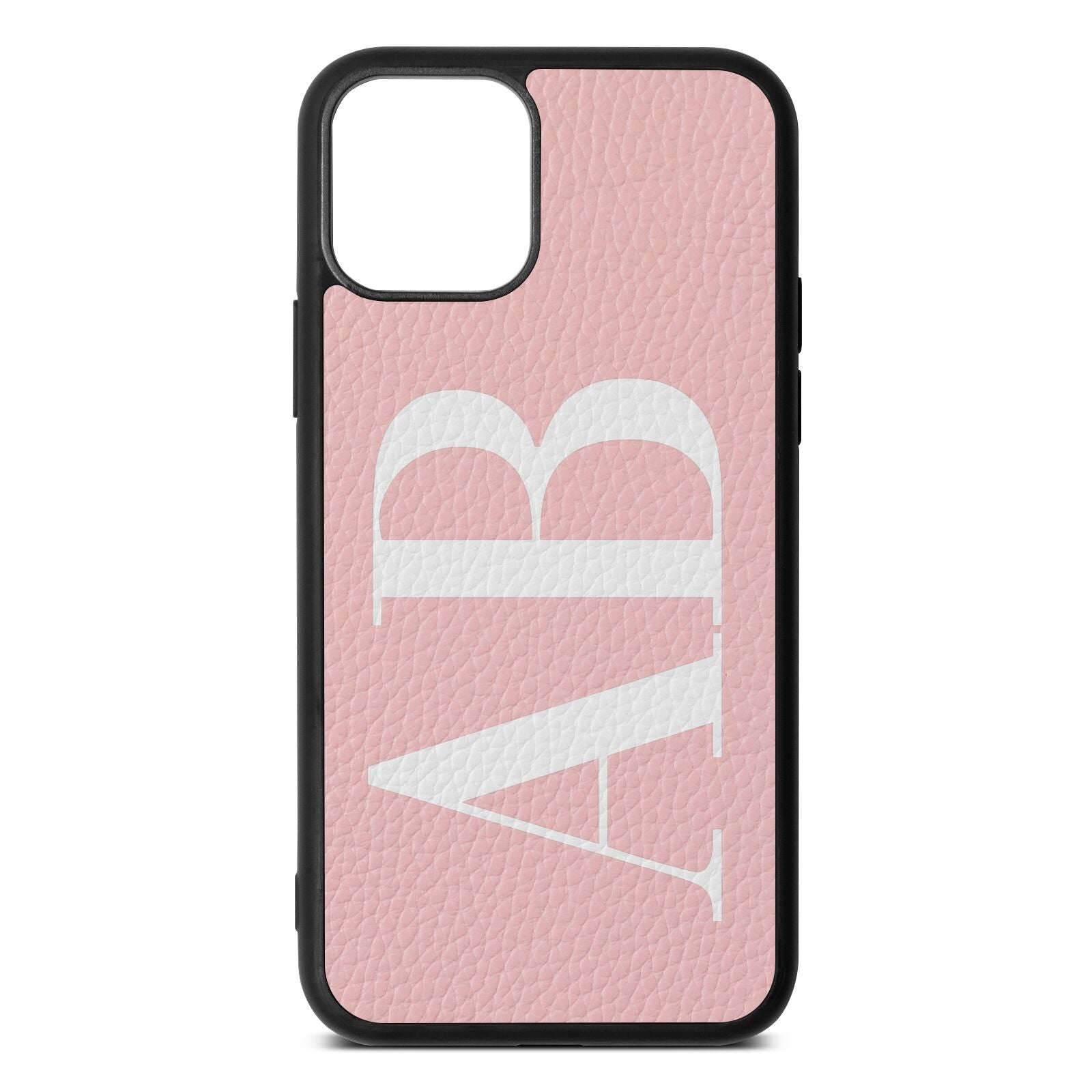 Personalised Bold Font Pink Pebble Leather iPhone 11 Case