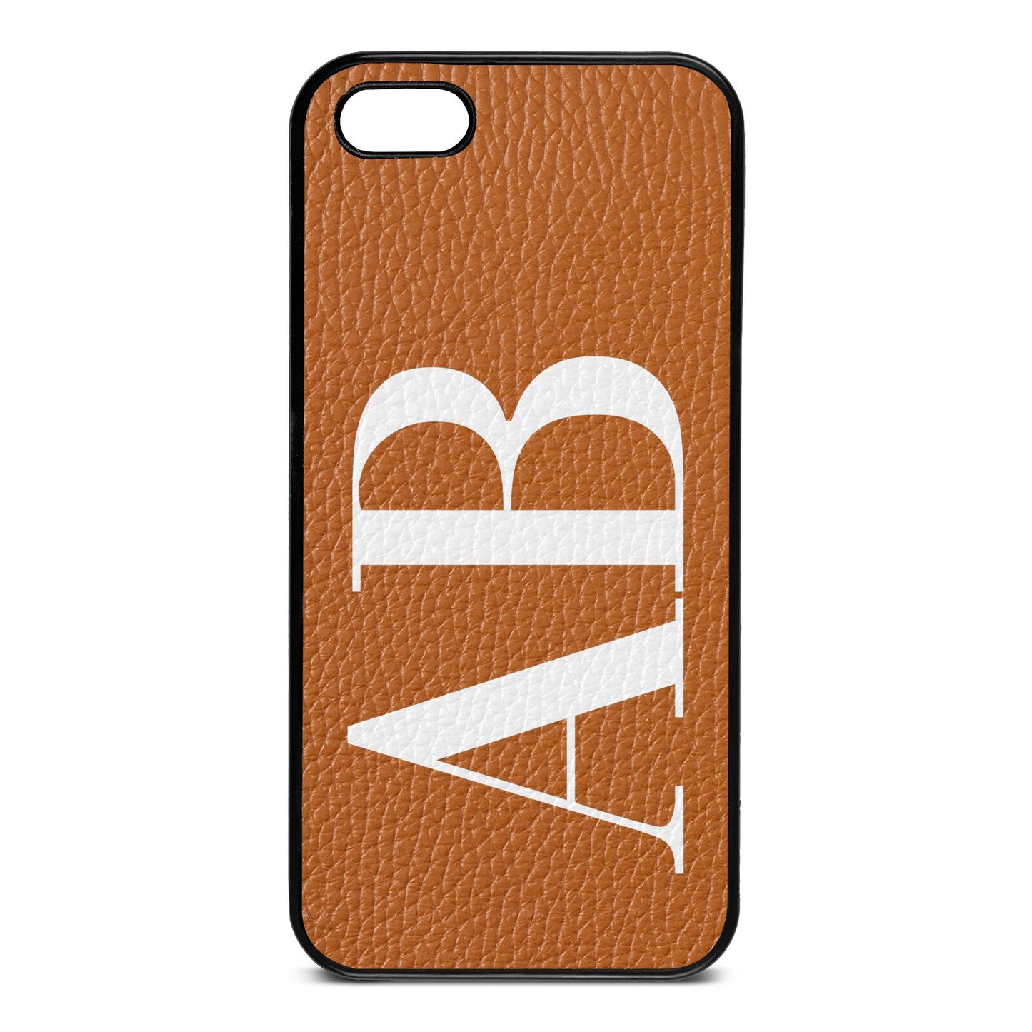 Personalised Bold Font Tan Pebble Leather iPhone 5 Case