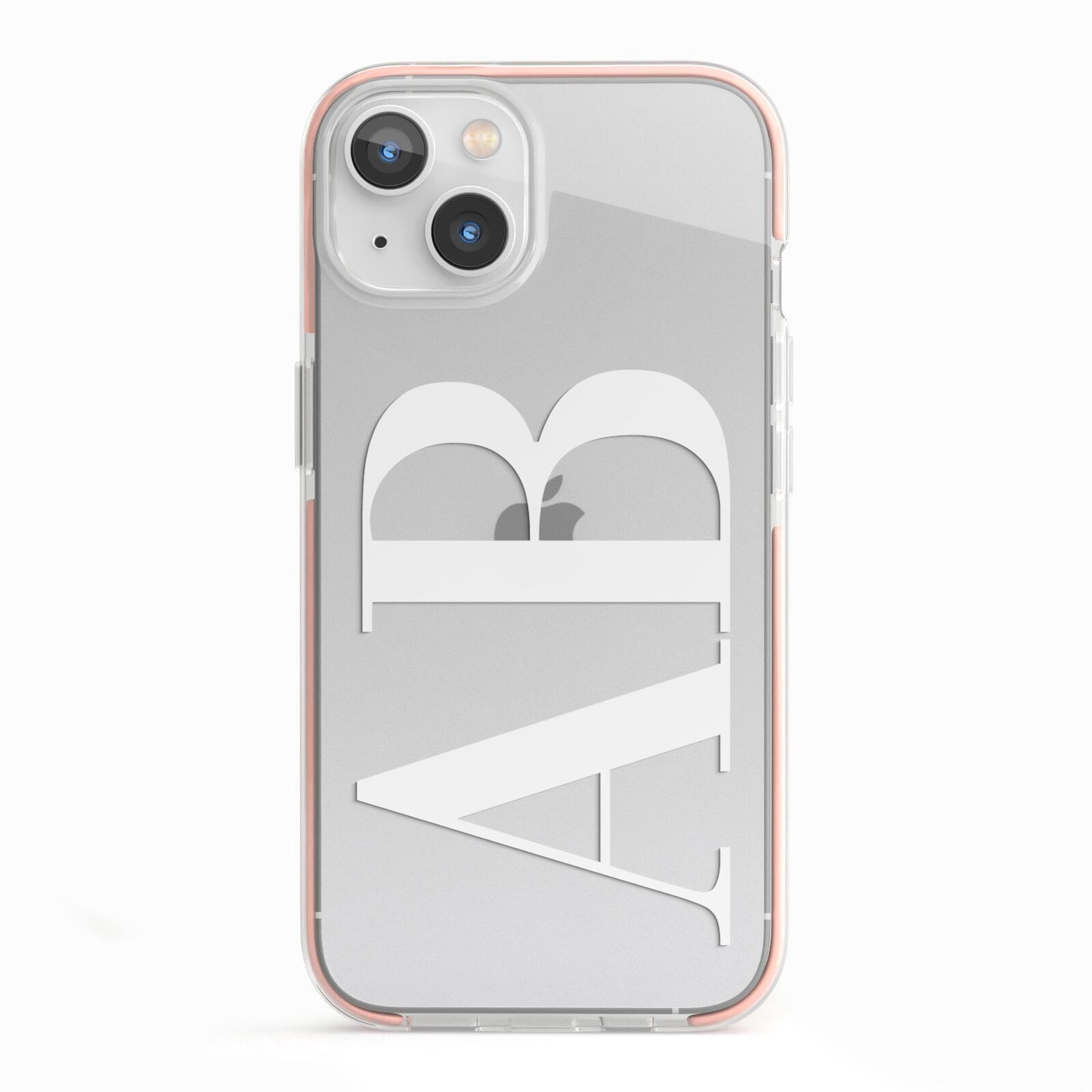 Personalised Bold Font iPhone 13 TPU Impact Case with Pink Edges