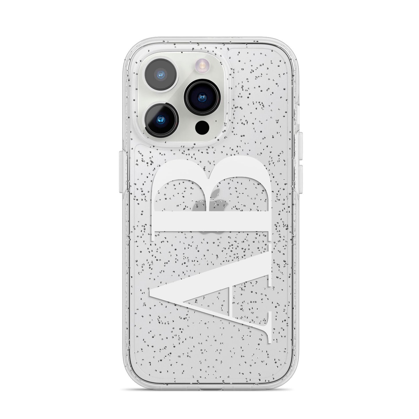 Personalised Bold Font iPhone 14 Pro Glitter Tough Case Silver