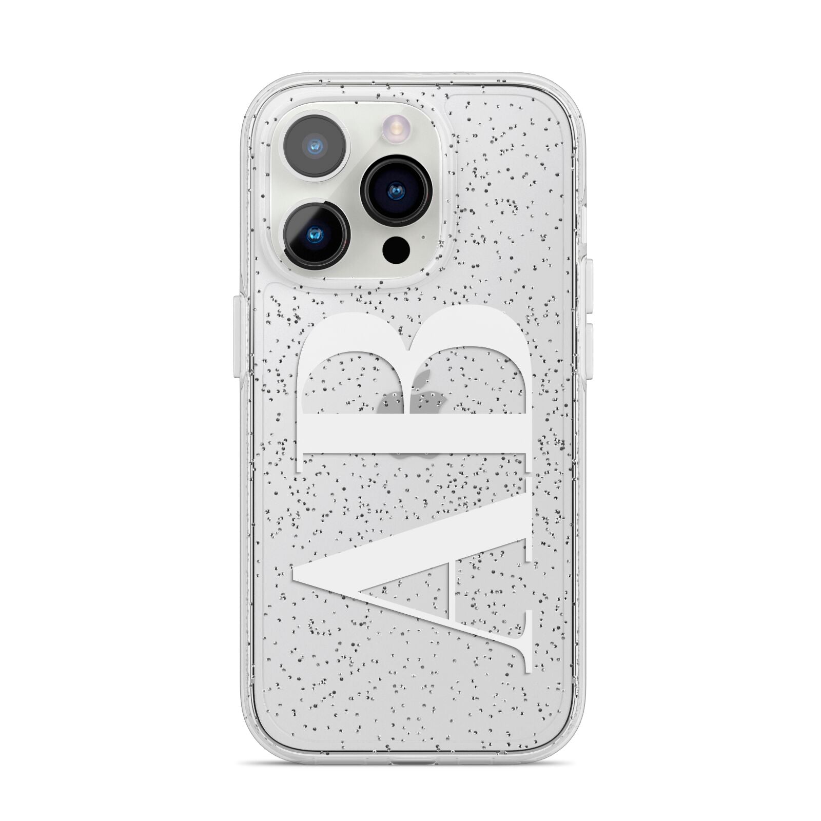 Personalised Bold Font iPhone 14 Pro Glitter Tough Case Silver