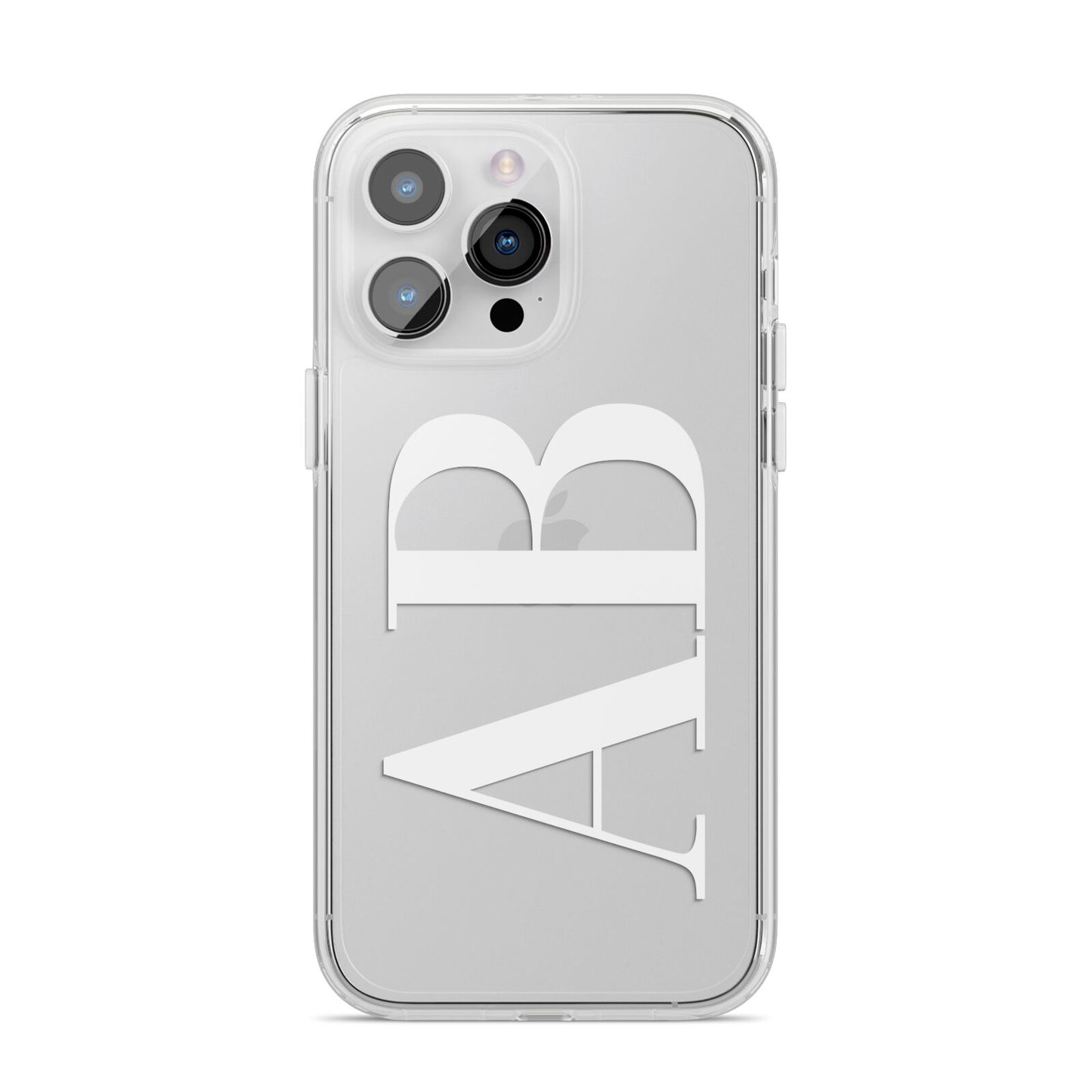 Personalised Bold Font iPhone 14 Pro Max Clear Tough Case Silver