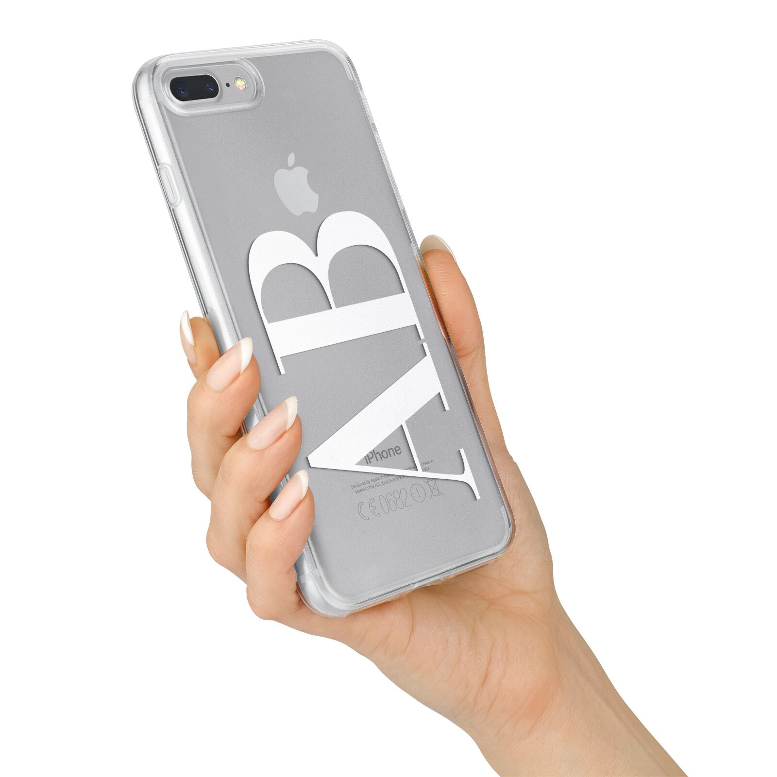 Personalised Bold Font iPhone 7 Plus Bumper Case on Silver iPhone Alternative Image