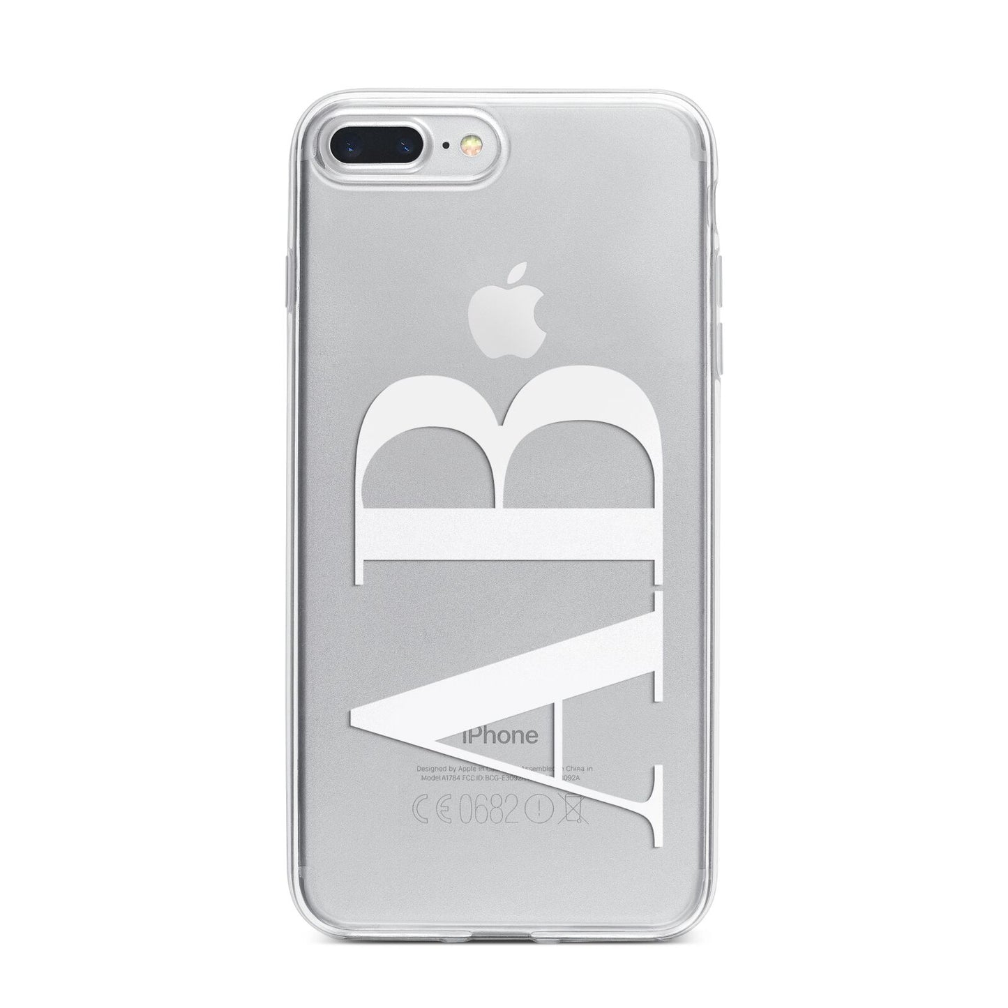 Personalised Bold Font iPhone 7 Plus Bumper Case on Silver iPhone