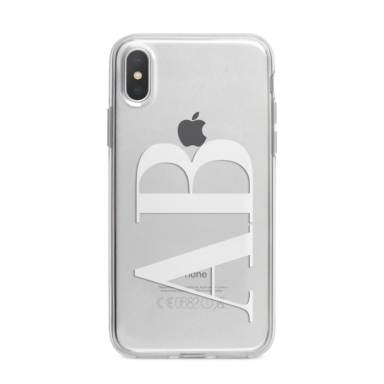 Personalised Bold Font iPhone X Bumper Case on Silver iPhone Alternative Image 1