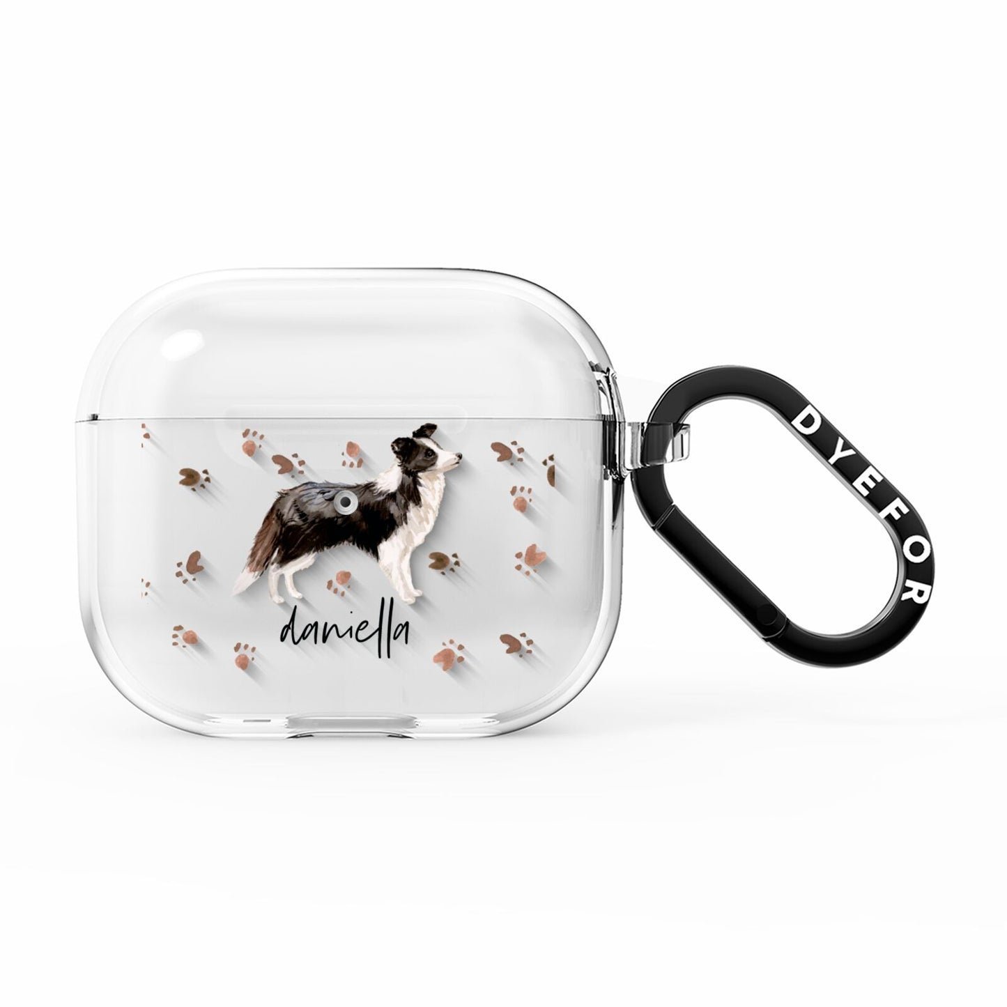 Personalised Border Collie Dog AirPods Clear Case 3rd Gen