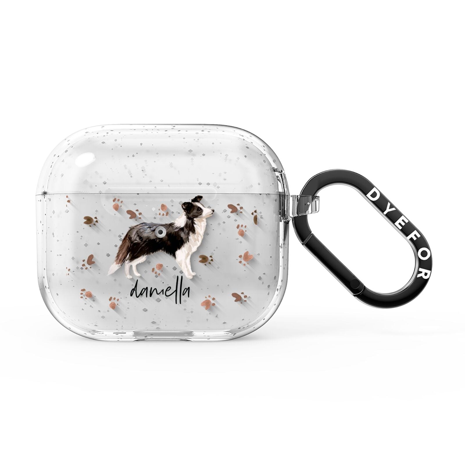 Personalised Border Collie Dog AirPods Glitter Case 3rd Gen