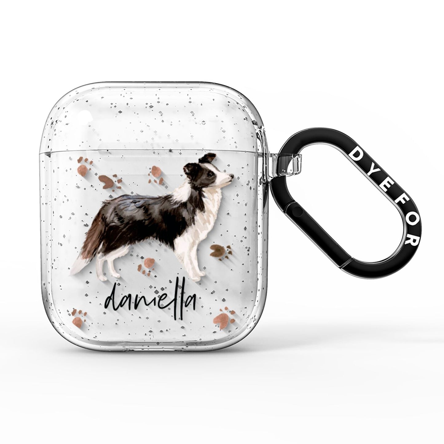 Personalised Border Collie Dog AirPods Glitter Case