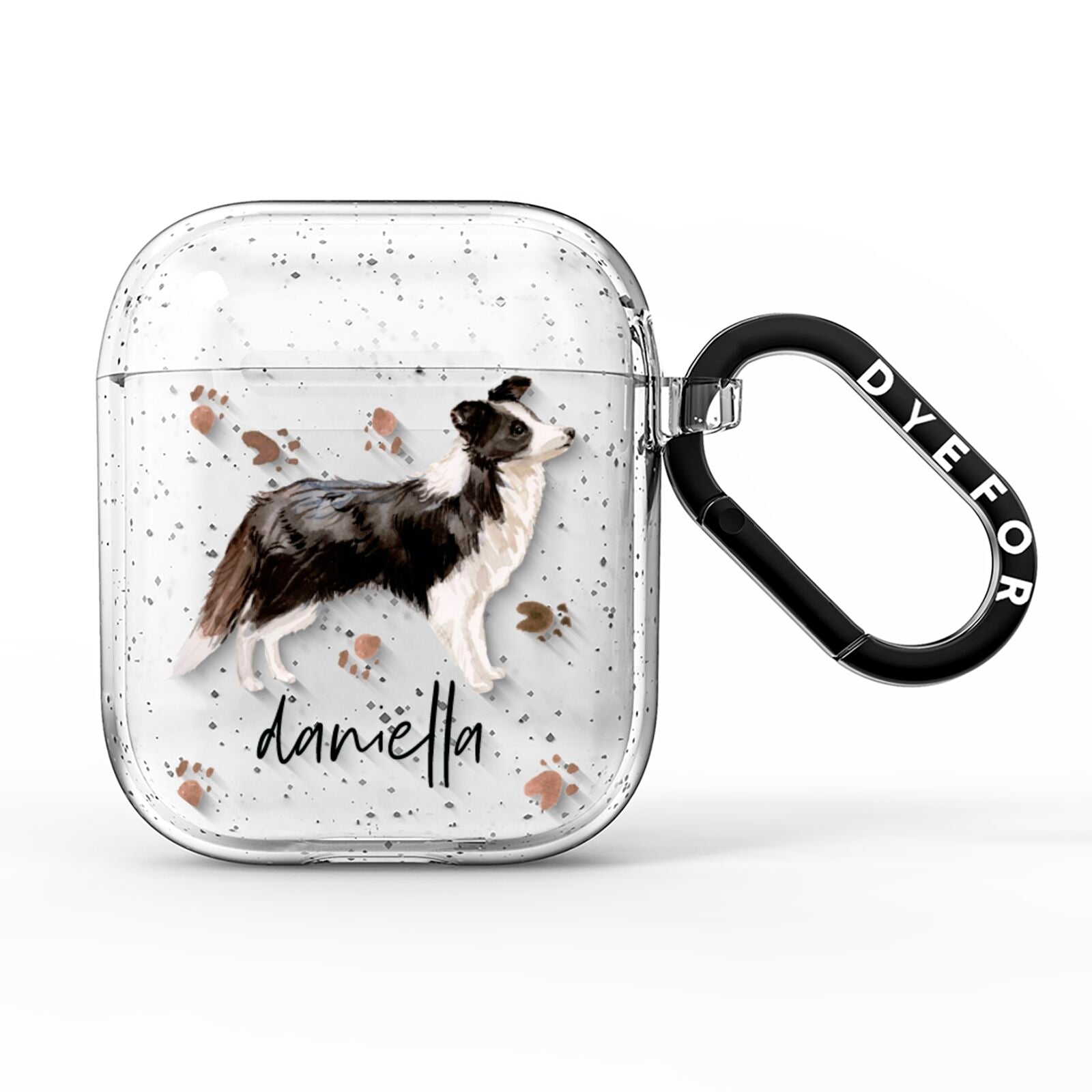 Personalised Border Collie Dog AirPods Glitter Case