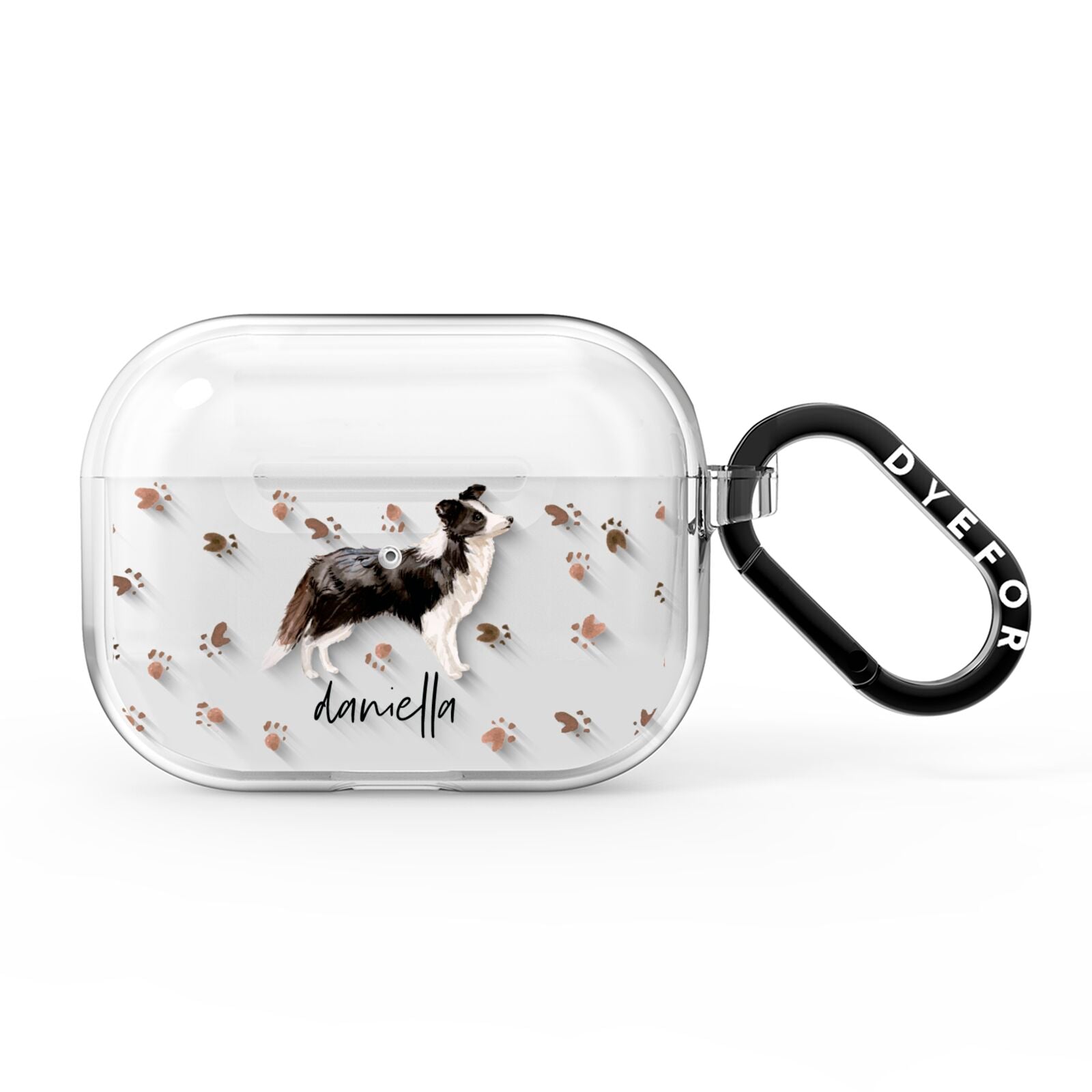 Personalised Border Collie Dog AirPods Pro Clear Case