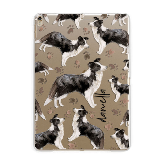 Personalised Border Collie Dog Apple iPad Gold Case