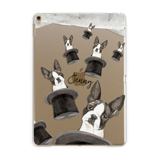 Personalised Boston Terrier Apple iPad Gold Case