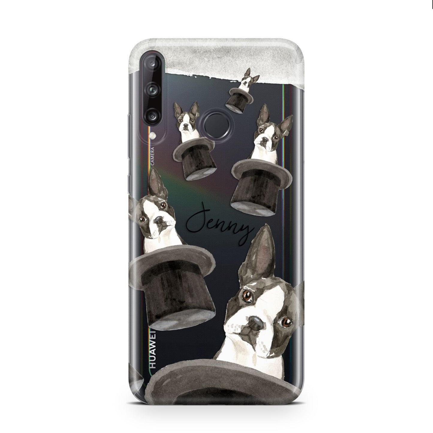 Personalised Boston Terrier Huawei P40 Lite E Phone Case