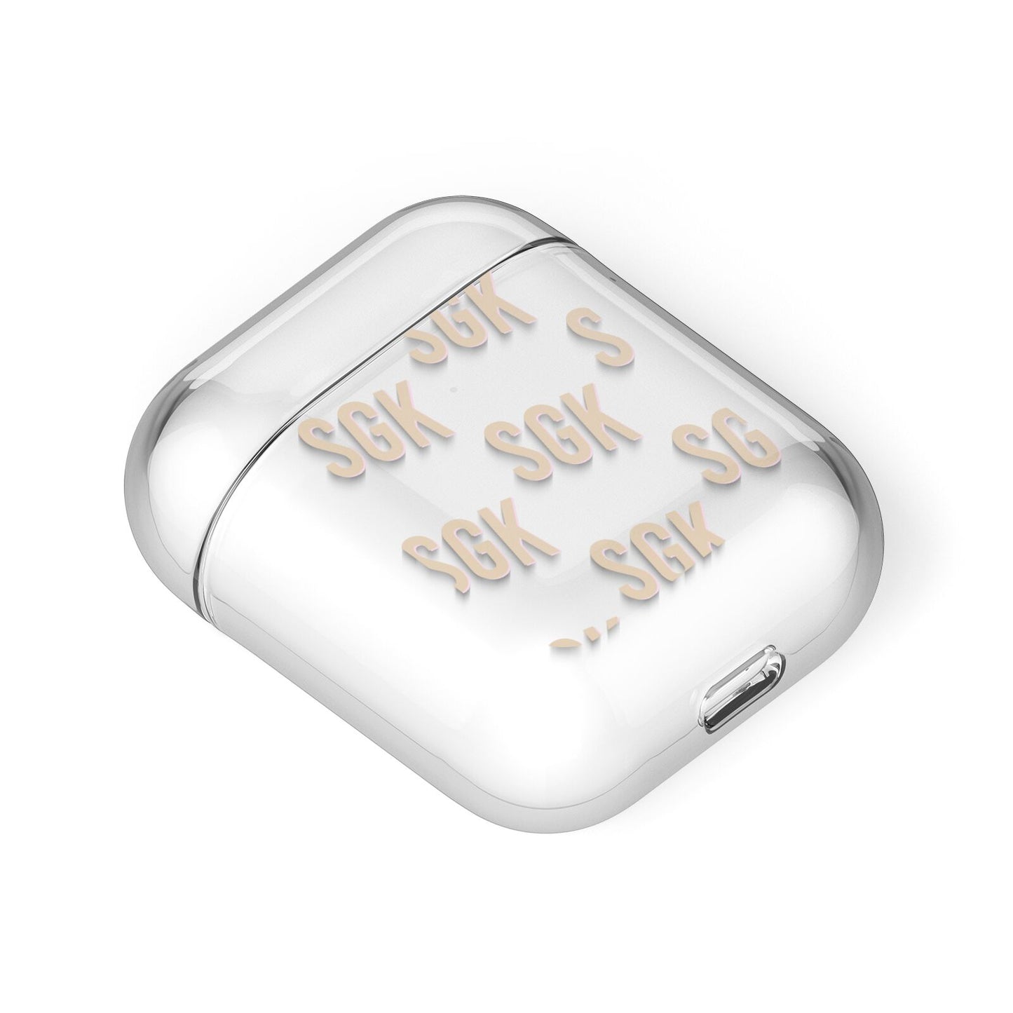 Personalised Brick Pattern Text AirPods Case Laid Flat