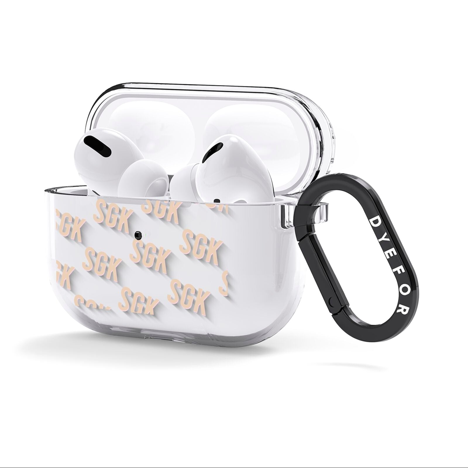 Personalised Brick Pattern Text AirPods Clear Case 3rd Gen Side Image