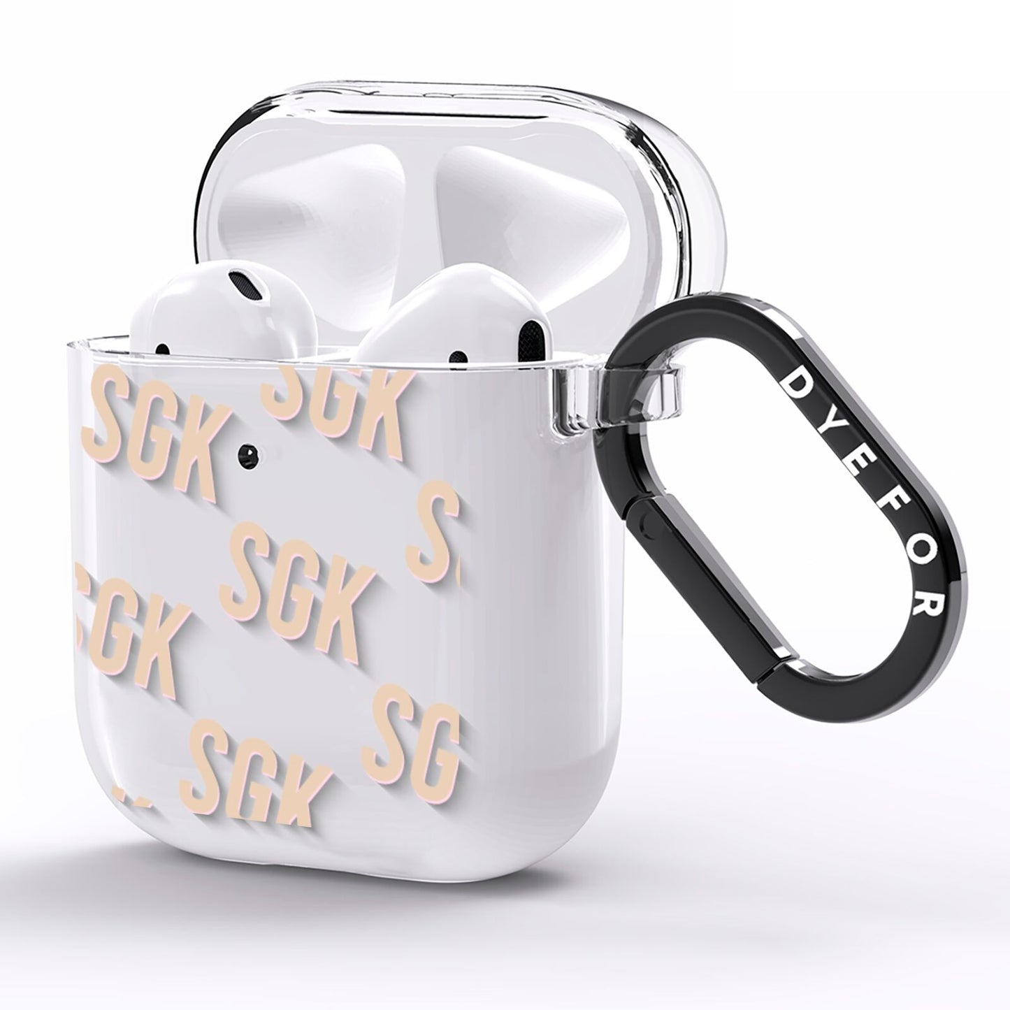 Personalised Brick Pattern Text AirPods Clear Case Side Image