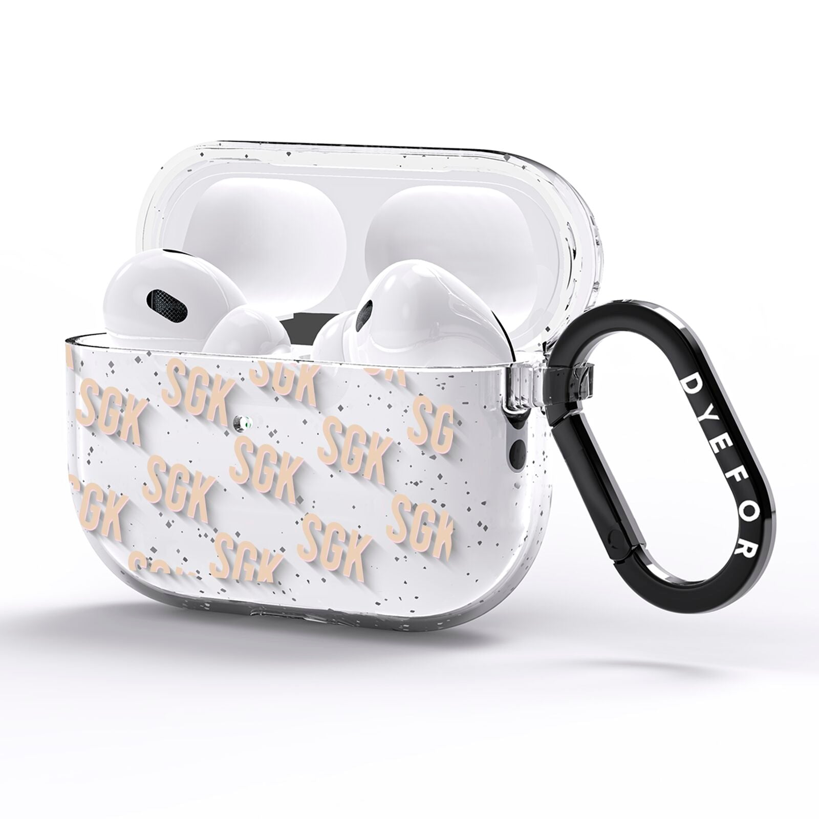 Personalised Brick Pattern Text AirPods Pro Glitter Case Side Image