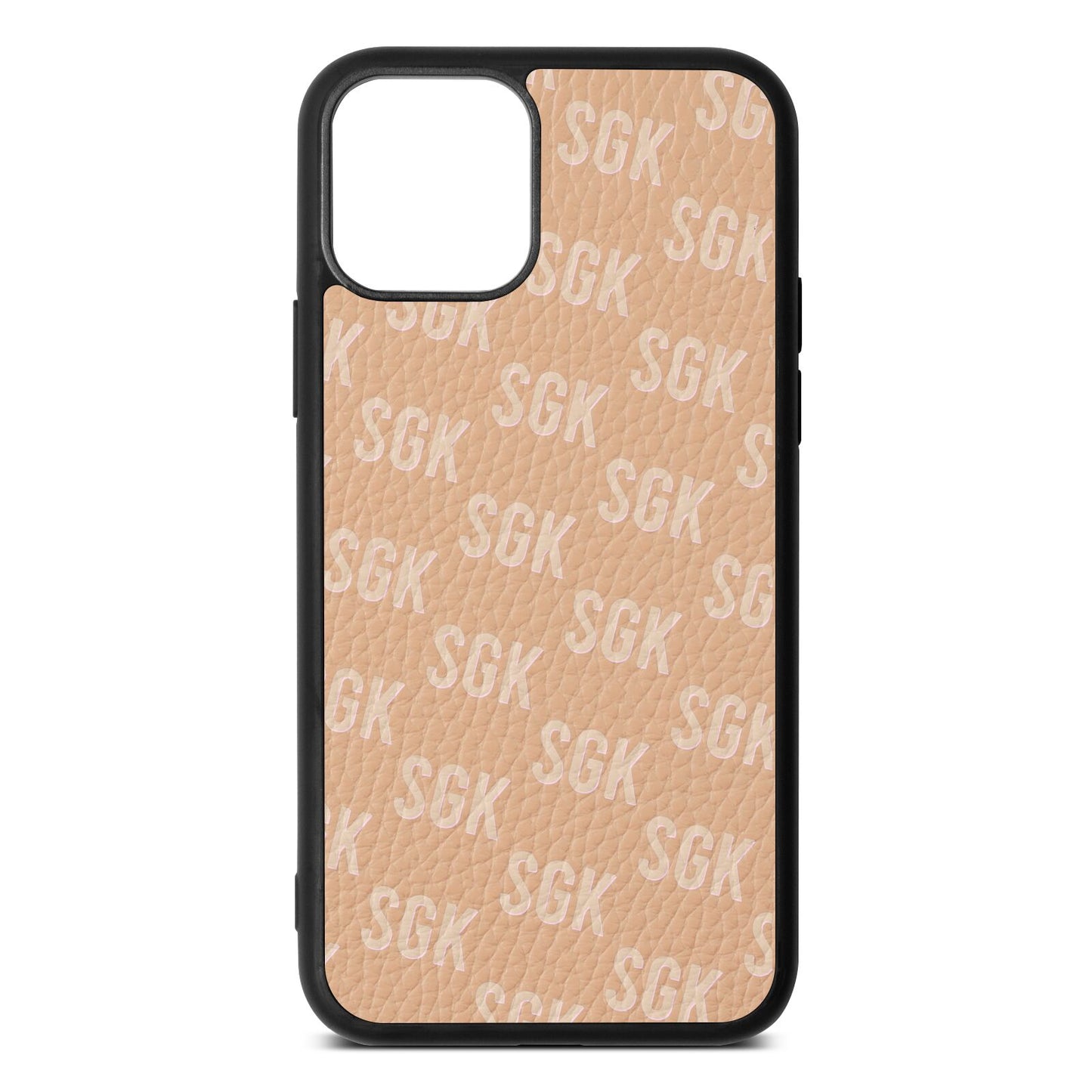 Personalised Brick Pattern Text Nude Pebble Leather iPhone 11 Pro Case